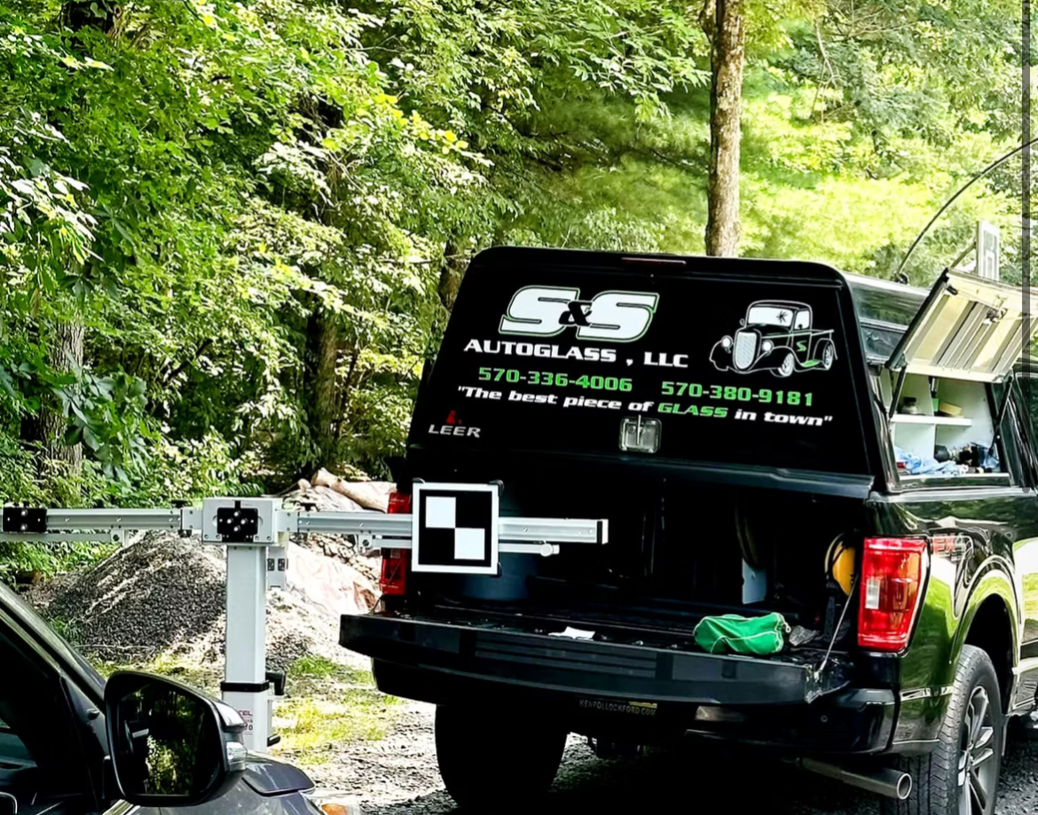 S&S AutoGlass branded pickup truck