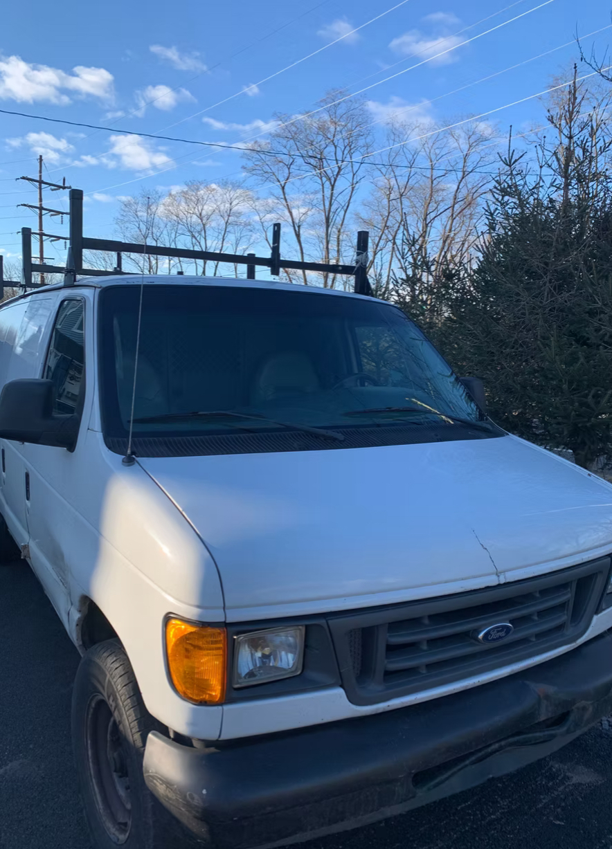 New windshield — white Ford van