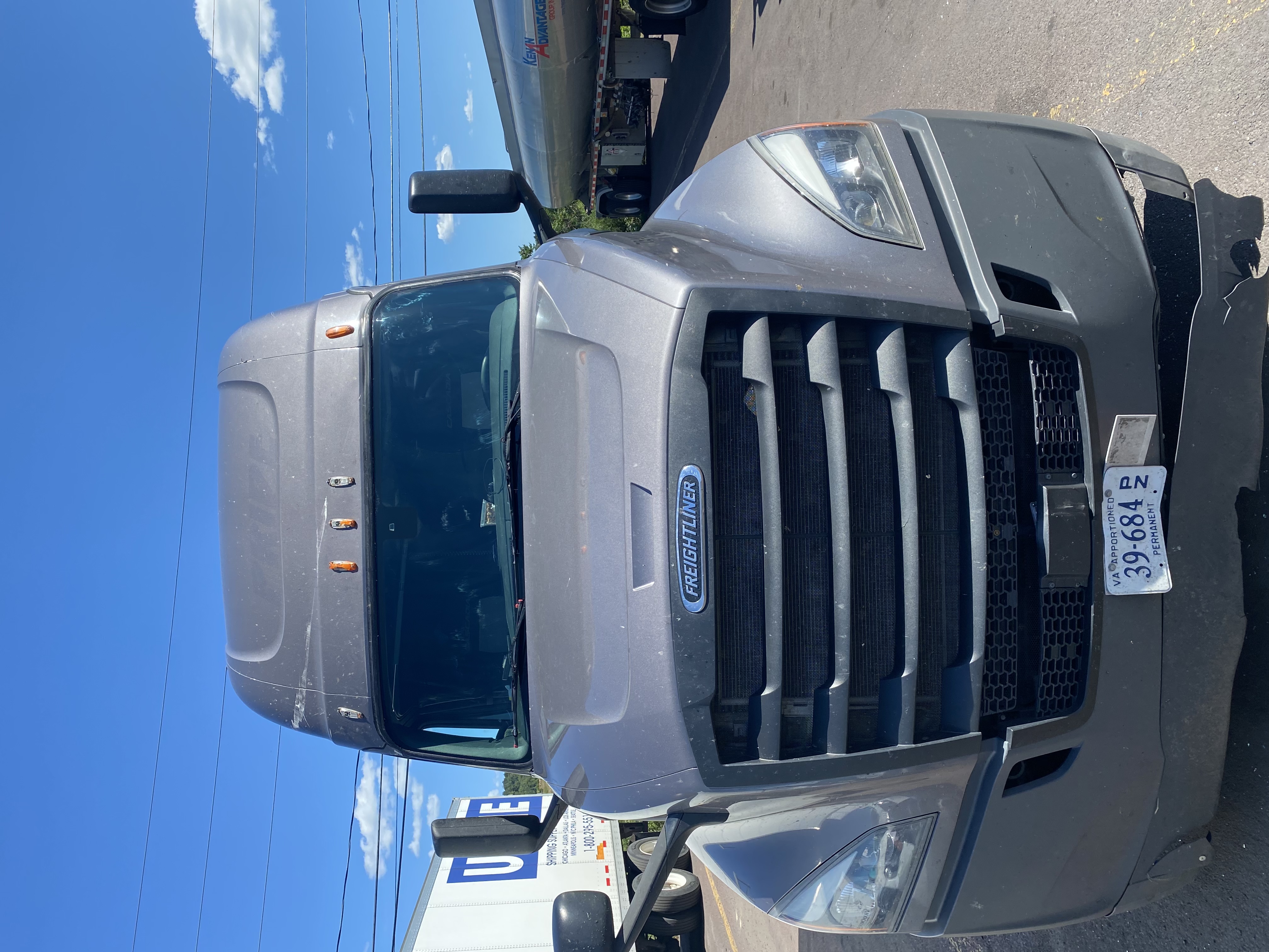 New windshield installed — Freightliner semi truck